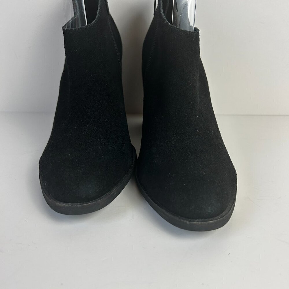 Jeffrey Campbell Boots Womens 9 Black Kamet-2 Leather Suede Ankle Booties Block - Picture 6 of 11